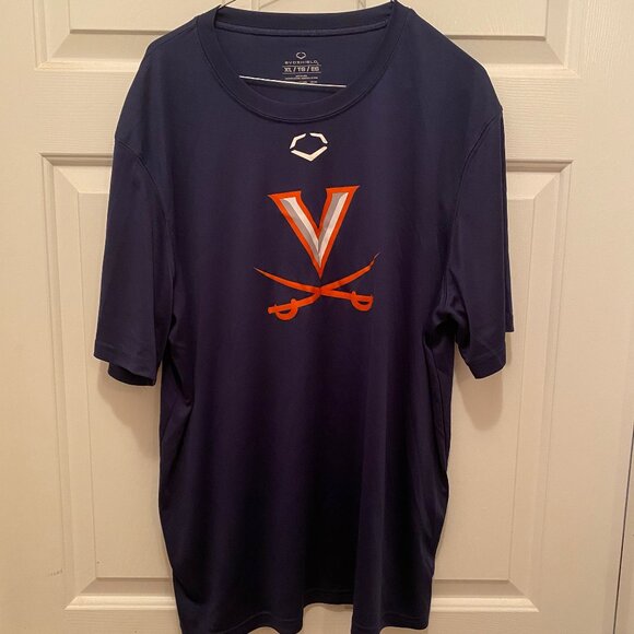 Virginia UVA Cavaliers Baseball Team Issued EvoShield Blue Logo T-Shirt XL - Picture 1 of 3
